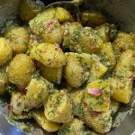 Baby potato salad with dill and grain mustard dressing